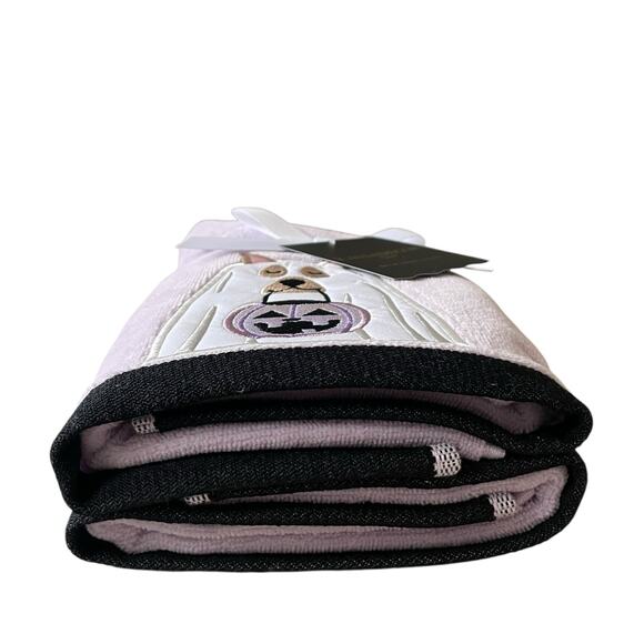Kassa Decor Halloween Dog Ghost Hand Towels 18x28  Lavender & White Set of 2 NEW - Picture 8 of 12